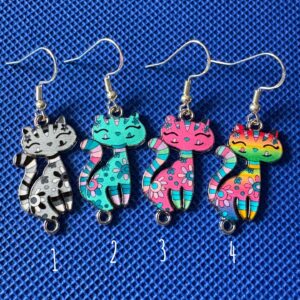 🐾 Colorful Kitty Oorbellen – 4 varianten 🎨