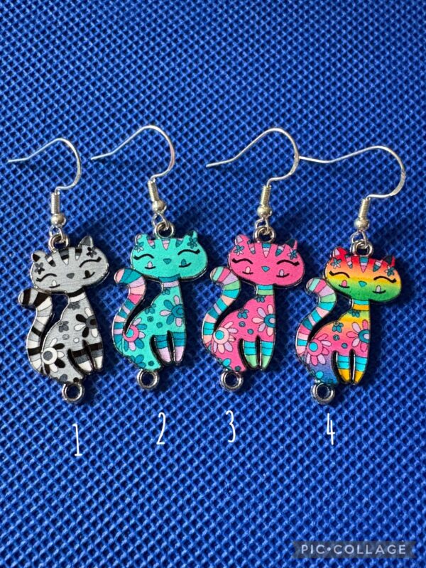 🐾 Colorful Kitty Oorbellen – 4 varianten 🎨