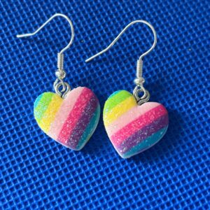 Rainbow Heart Glitter Oorbellen 🌈✨